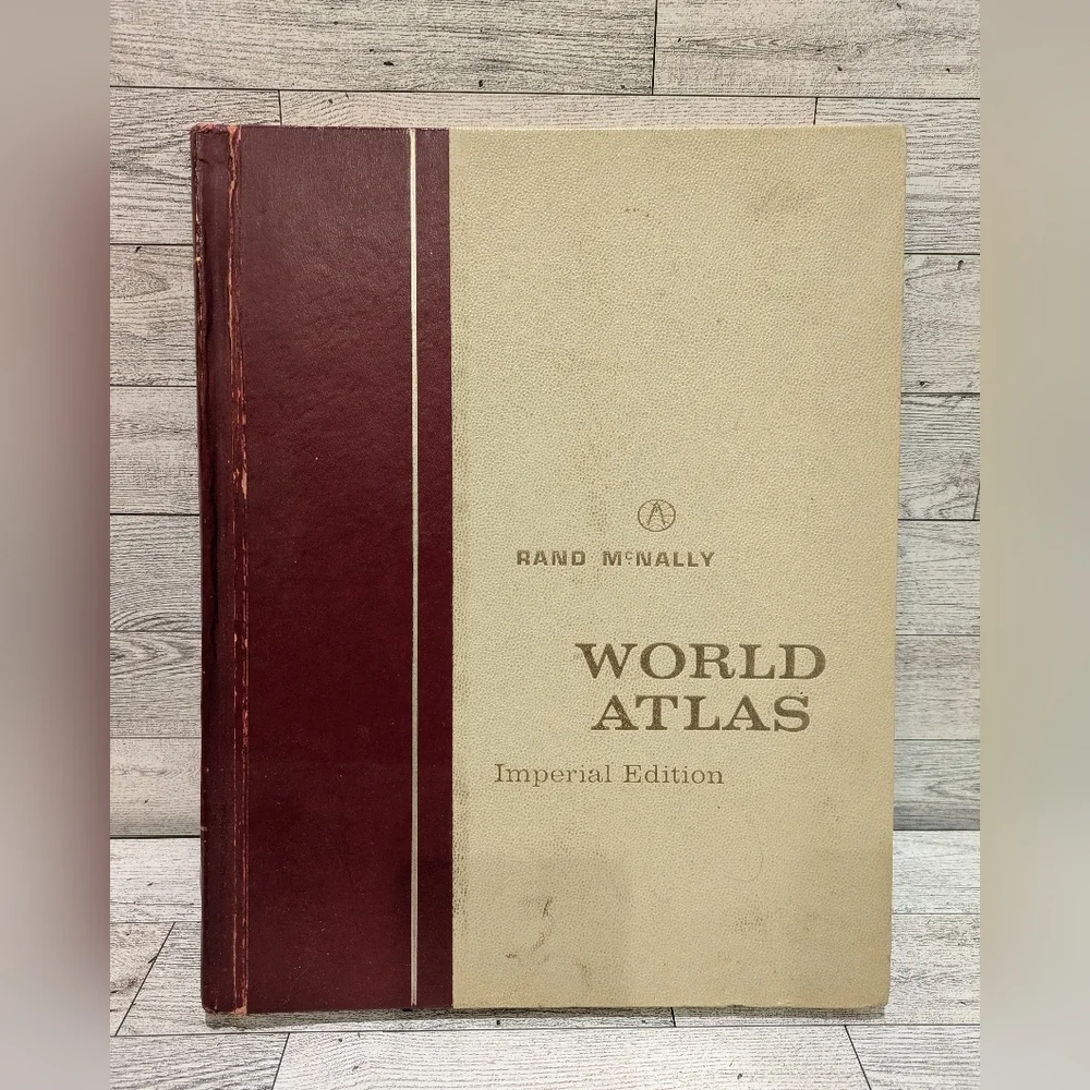 Rand McNally World Atlas Imperial Edition - Red and Cream